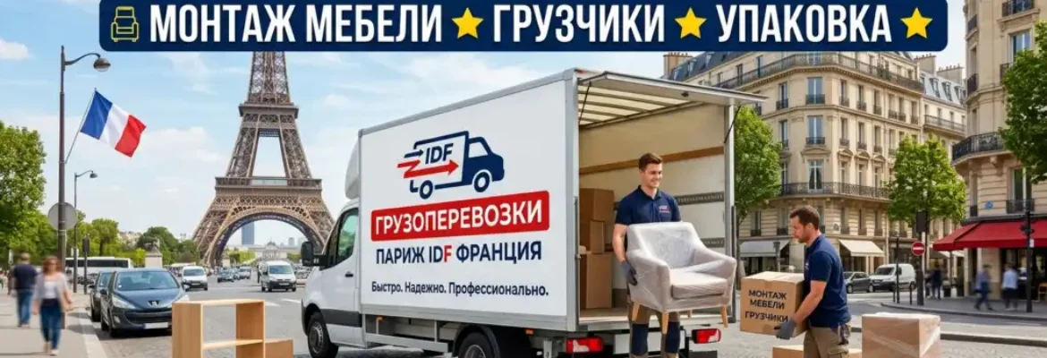 Грузоперевозки Париж IDF и по Франции. Монтаж мебели, грузчики, упаковка!